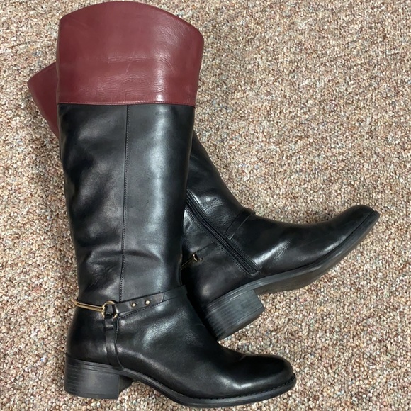 Isaac Miztahi 2-tone Black/brown riding boots. 1” heel. Size 8.5 - Picture 3 of 12
